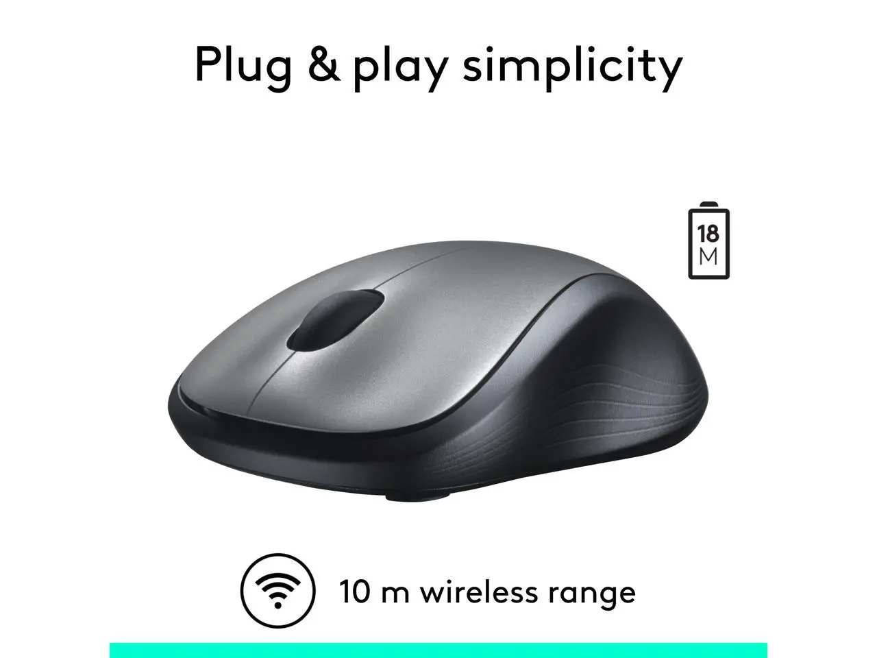 Logitech M310 910-001675 Dark Gray 3 Buttons 1 x Wheel USB RF Wireless Optical Mouse Logitech M310 910-001675 Dark Gray 3 Buttons 1 x Wheel USB RF Wireless Optical Mouse
