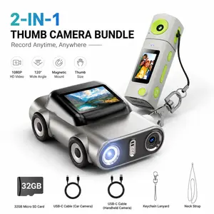 【32G Memory Card Included】 2-in-1 Mini Car Shaped Camera & Lipstick Size Mini HD Digital Keychain Camera – 2K Vlogging Camera, 270° Rotatable Lens, 21 Filters, Camcorder, Camera Recorder, Camara 1080P, Smart Camara, Cameras Pictures