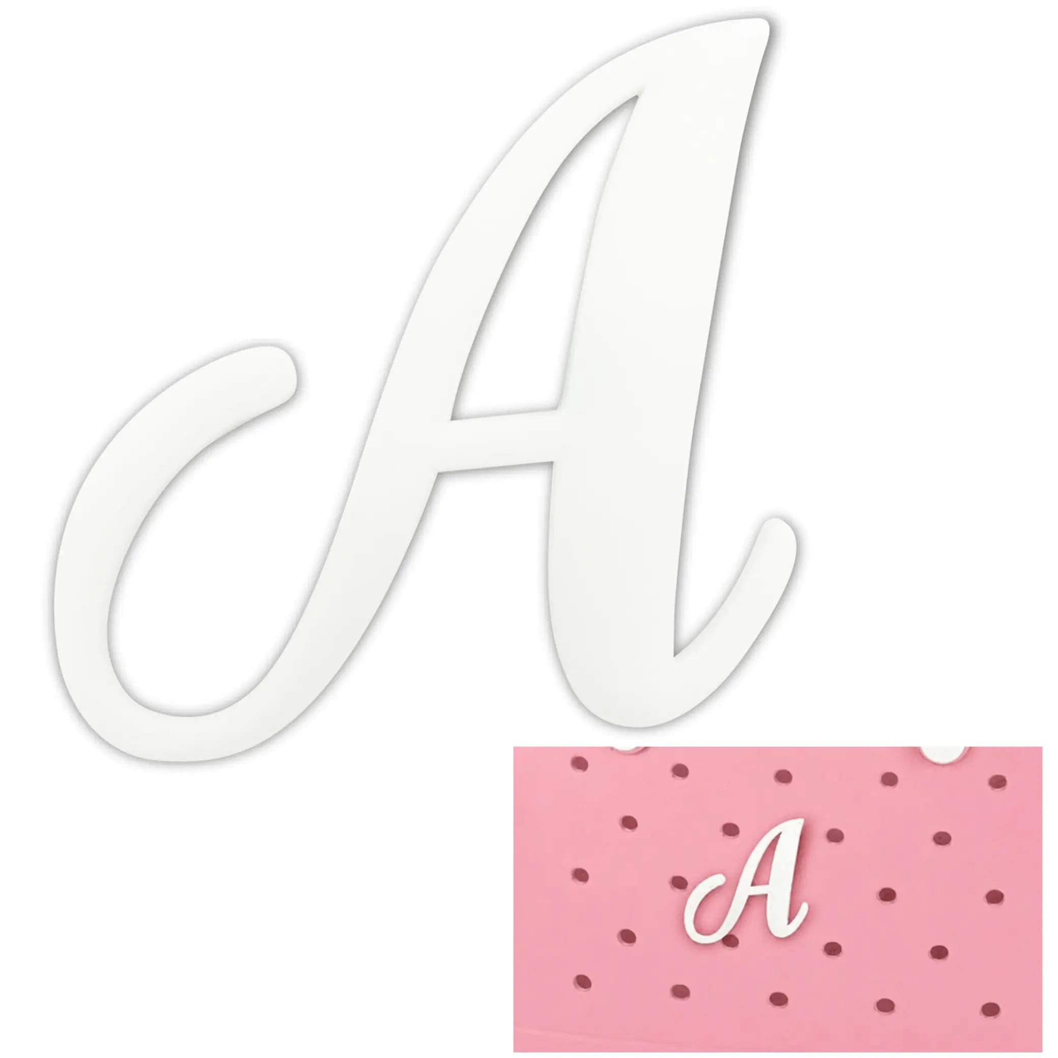 Letter Charm for Bogg Bag, White Alphabet Insert Charm Compatible with Rubber Beach Tote Bags, Decorative Letter Accessory for Original Bogg Bag Models, Personalized Tote Bag Decoration