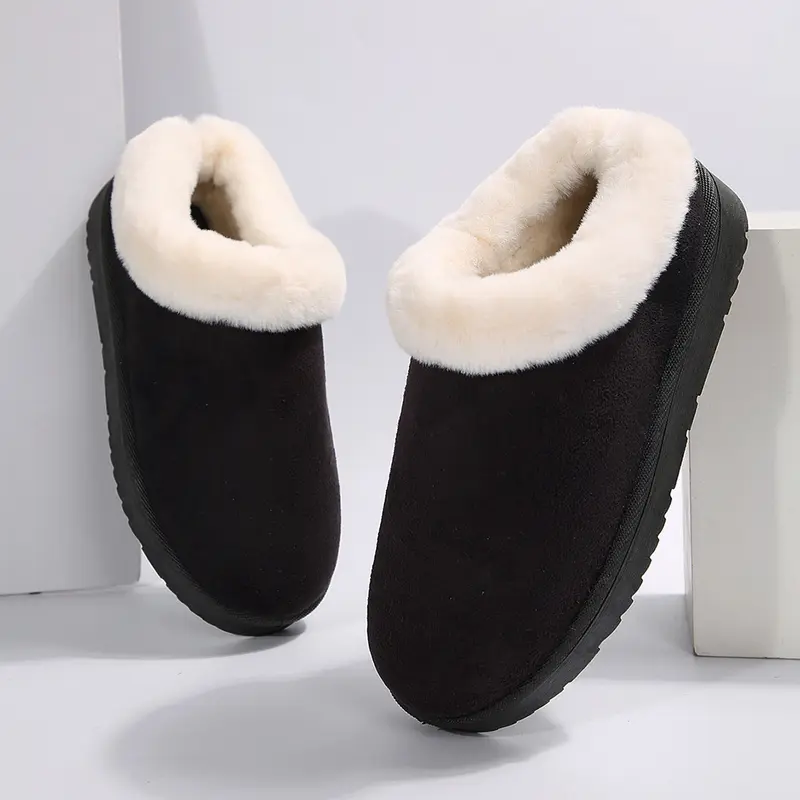 Fuzzy House Slippers for Women,Memory Foam Womens Slippers Indoor and Outdoor Snow Boot Non-Slip Faux Fur Comfy Winter House Shoes Springfresh