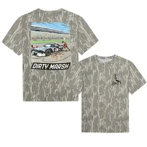 Pit Crew Tee Dirty Marsh Outfitters Bottomland Camo Backshore Mossy Oak T Shirt, Perfect for Casual Wear, Camo T-shirt, 3D Camo T-Shirt, 3D Camo Style T-Shirt, 3D Camo Shirt