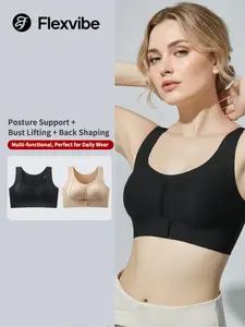 Front-Closure Wireless Bra with Cutout Back  Removable Pads, Comfortable & Flattering Fit!