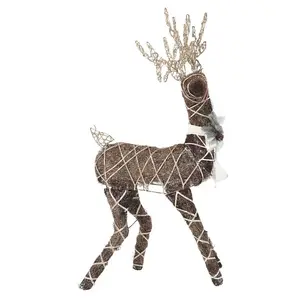 Rattan Reindeer Christmas Decoration