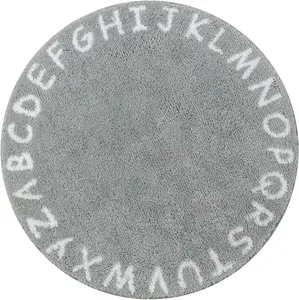 ABC Alphabet Kids Round Rug - Educational Washable Area Rugs Non-Slip Baby Rug Soft Playtime Collection Floor Carpet for Bedroom Playroom Nursery Rug Decor