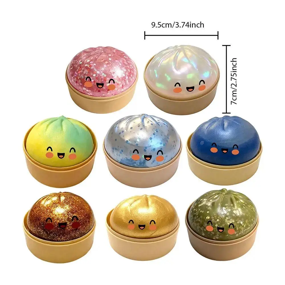 Glitter Filled Cute Smiley Bun Shaped Squishy Stress Ball Mixed Color Glitter Powder Fidget Squeeze Toy Giant Steamed Bun Stress Relief Toy Funny Prank Gift for Kids Adults Desk Decor,stress ball  Fusion BeyBattle  with Launchers Boosters Beyblade Starter