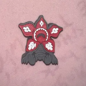 ST Straw Toppers Demogorgon - Red with White Flowers, Black Accents, and Unique Design