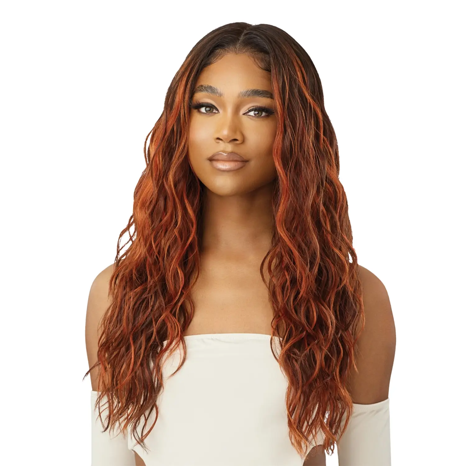 Outre HD Lace Frontal 13X6 Glueless Fully Hand-Tied Synthetic Wig Irina - Natural Hairline, Realistic Illusion Hairline, Wigs Glueless Option