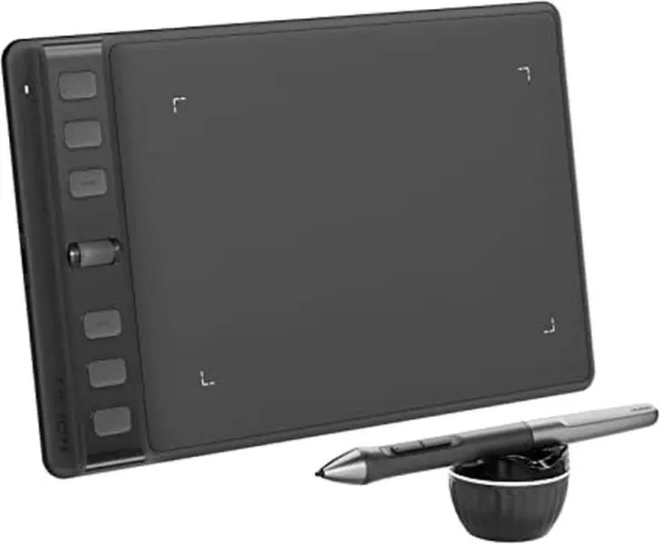 HUION Inspiroy 2 Small Digital Graphics Drawing Tablet - Battery-Free Stylus with Advanced PenTech 3.0, 6 Hotkeys, Scroll Wheel, Ergonomic Design for PC, Mac, Mobile Devices (Black)