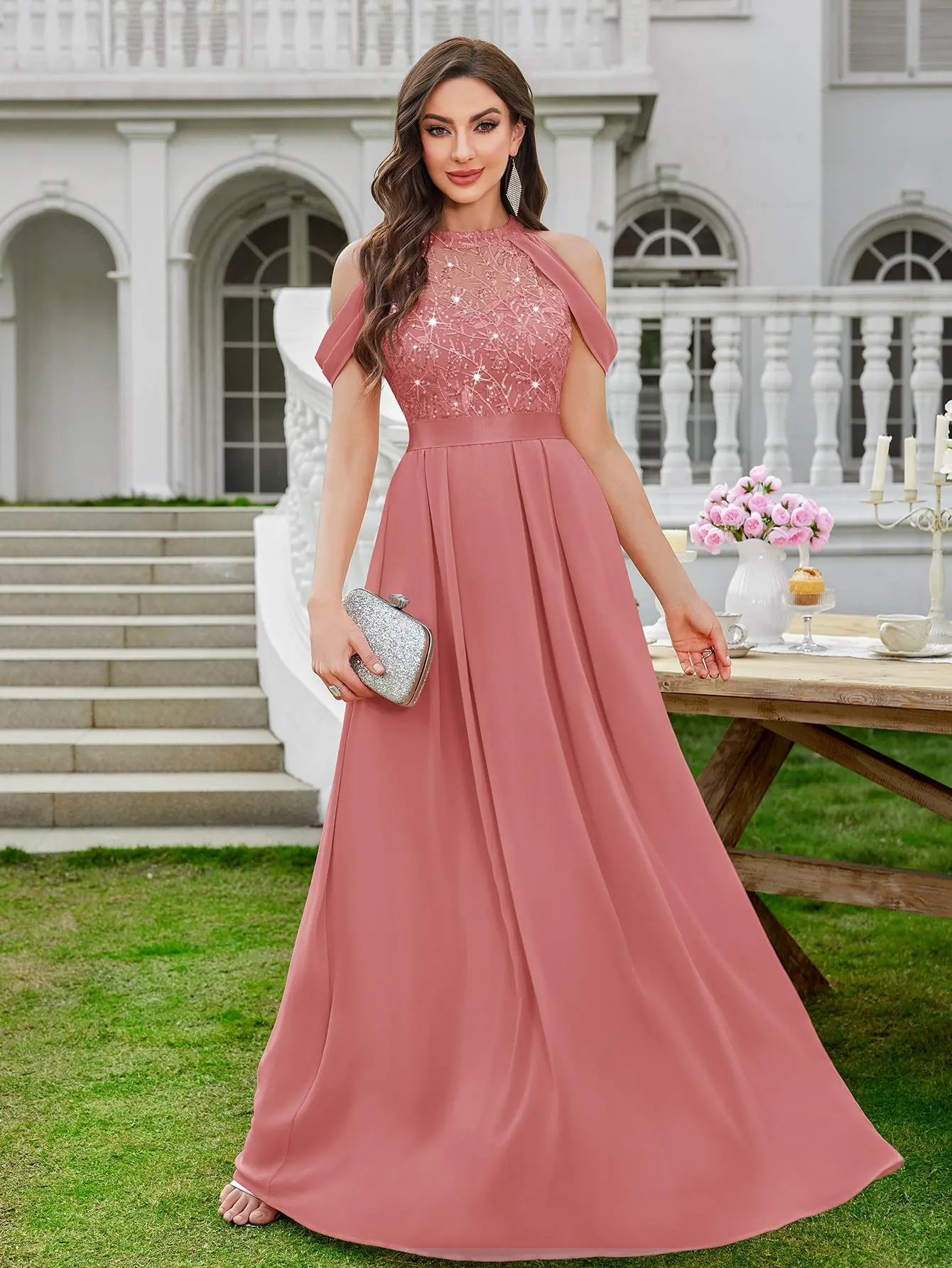 modest halter neck dress Satin Mermaid Halter Neck Backless Modest Simple Wedding Dresses, MW1042