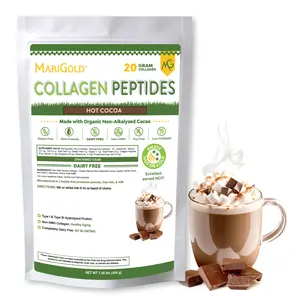 MariGold Grass-fed Collagen Peptides Powder - Hot Cocoa 1LB - Type I & III Bovine Hydrolyzed Collagen, Non-GMO, rBST/Dairy Free Beverage Chocolate