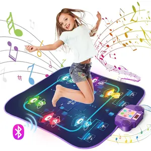 Dance Mat for Young studentAge 4-8, 6-Button Light up Dance Mat with Wireless Bluetooth, 5 Game Modes & Adjustable Volume, Electronic Dance Pad Toy Christmas Birthday Gift for Girls Boys