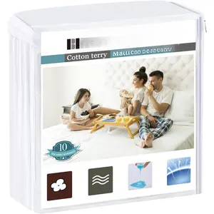 Mattress Protector,Pee and Liquid Proof Cover for Pets, , and , Fitted Deep Pocket for 9-18 Inch Deep