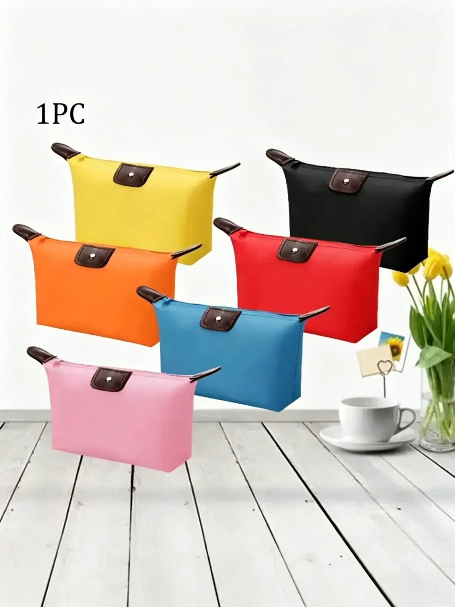 Cute Korean Style Dumpling Shape Cosmetics Bag Candy Color Foldable Makeup Storage Bag Portable Toiletry Wash Bag For Women Makeup Pouch Travel Beauty Bag Cosmetic Travel Bags