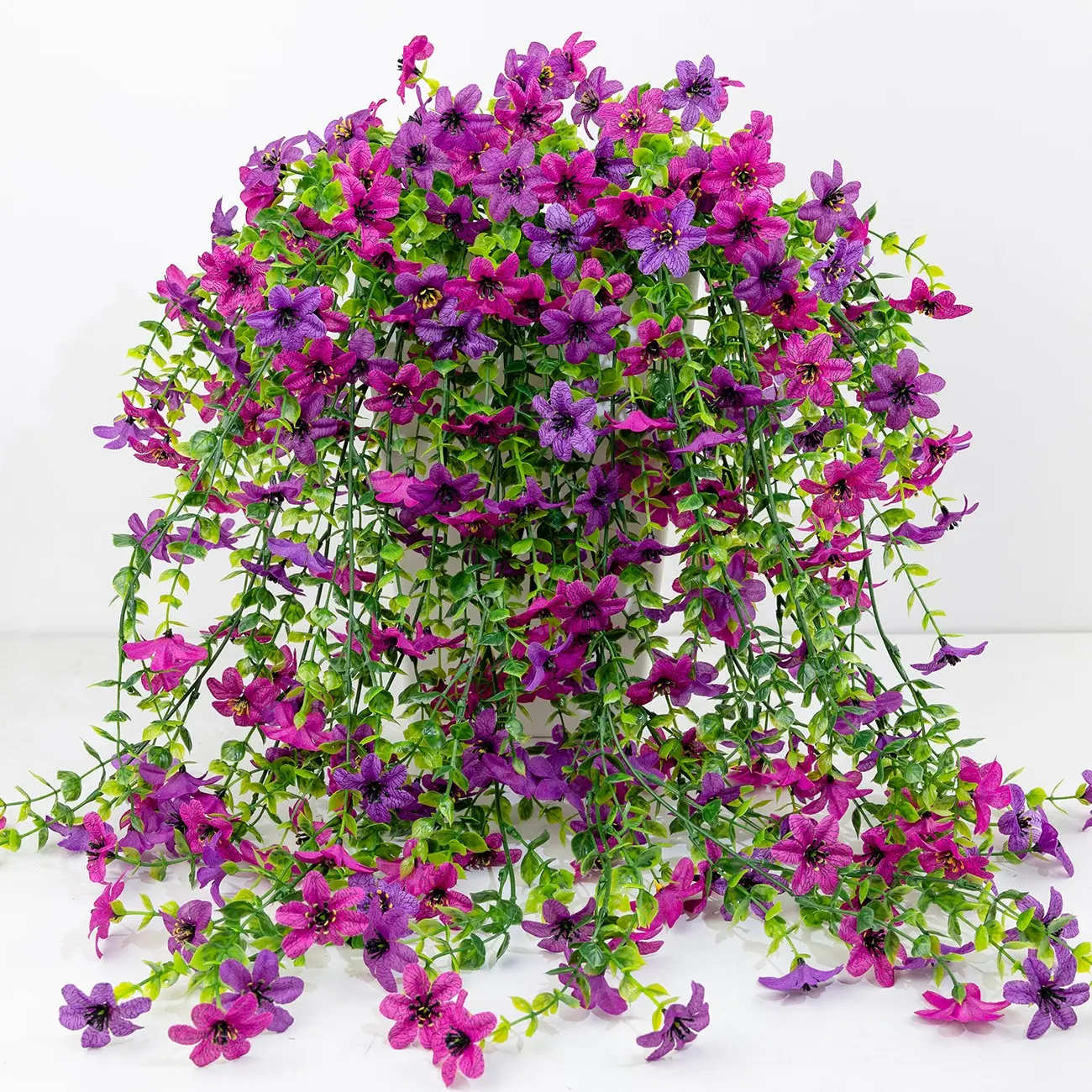 6-Pack Outdoor Artificial Hanging Six Ear Orchid Flowers, Bright Long-Lasting Colors, Indoor & Outdoor Decoration, Perfect for Gardens & Window Sills, Decorative Artificial Flowers