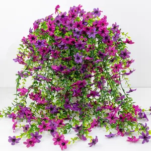 6-Pack Outdoor Artificial Hanging Six Ear Orchid Flowers, Bright Long-Lasting Colors, Indoor & Outdoor Decoration, Perfect for Gardens & Window Sills