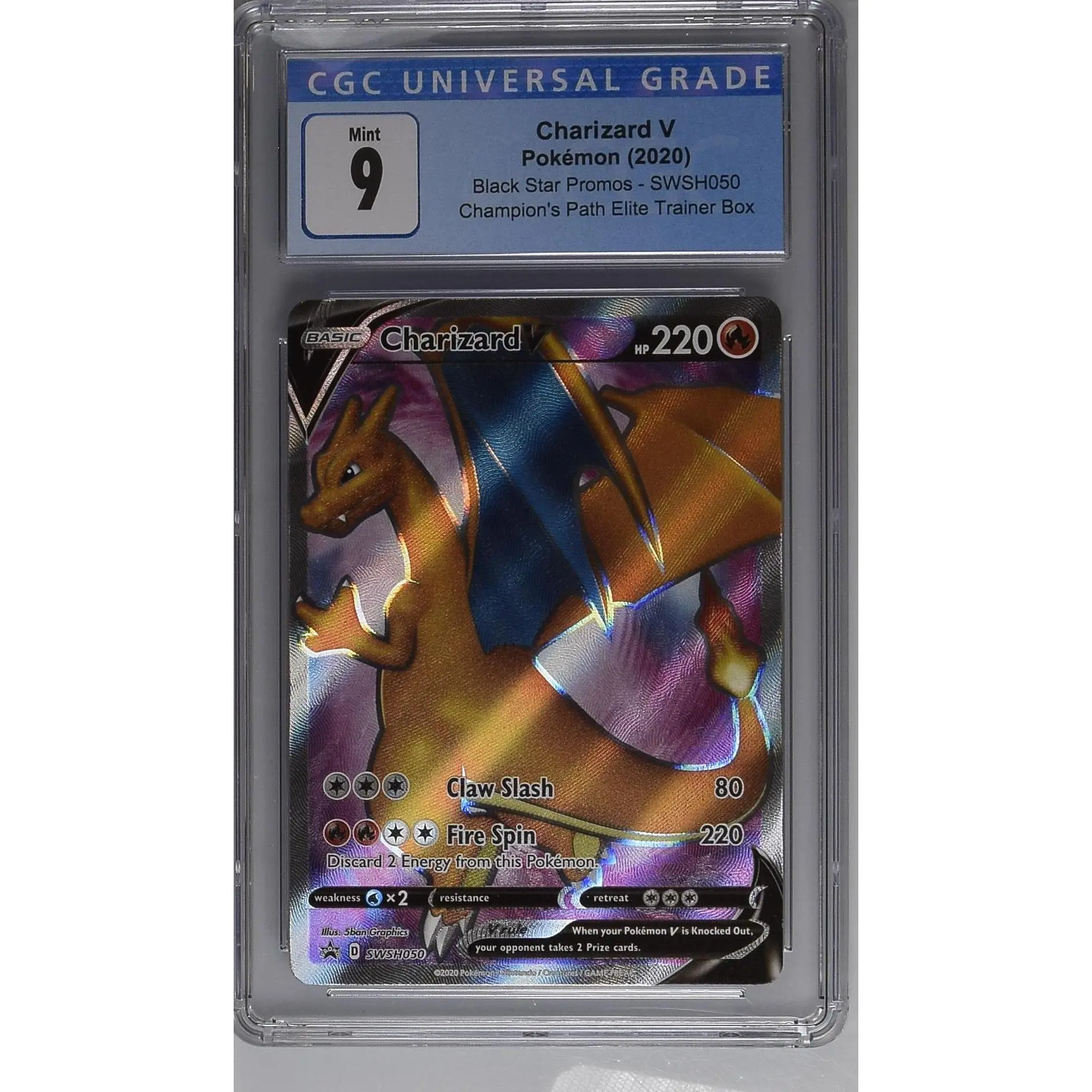 Charizard V SWSH050 Champion's Path Elite Trainer Box Pokemon CGC 9 Mint