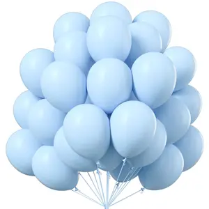 PartyWoo Baby Blue Balloons 100pcs 12 Inch Light Pastel Sky Aqua Blue Balloons for Graduation Baby Shower Gender Reveal Weddings Easter Birthday Bachelorette Anniversary Party Decorations Blue-Q13