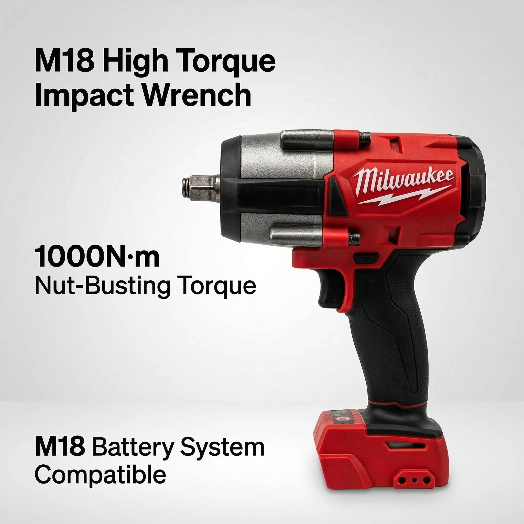 Milwaukee M18 FMTIWF12 18V Cordless Brushless High Torque Impact Wrench Kit - Powerful Performance, Includes Multi-Tool, Charger, M18 Batteries, 1000Nm Torque Work Tool for Garage & Auto Repair, Multi-Tool Tool Kits