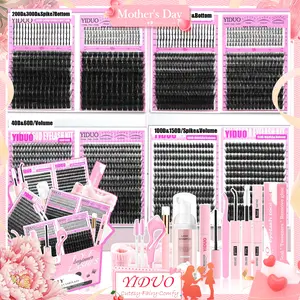1743pcs 10 Styles Eyelash Clusters Kit, oversized/ultra-thick/dramatic/volumizing/full-length/spiky/Bottom lash clusters, Spikes Lash Clusters. clusters suitable for beginners and experts alike.   Easy application for natural everyday looks.