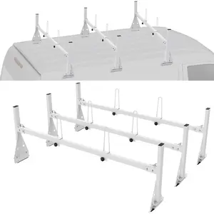 VEVOR Van Roof Ladder Racks - 59 Adjustable Heavy - Duty Steel Racks, 600 lbs Capacity for Chevrolet Express 1500 2500 3500/Ford E150 E250 E350/GMC Savana, 2 Bars