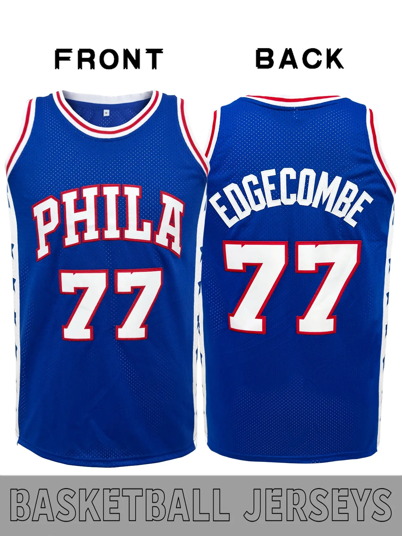 Philadelphia #77 #0 Blue Retro Basketball Jersey, Sleeveless, Embroidered 'phila' Letters, Breathable Mesh Fabric, Sporty Loose-Fitting Style, Athletic Wear, Athletic Tops, Sports Top, Embroidery Sportswear, Basketball Clothing