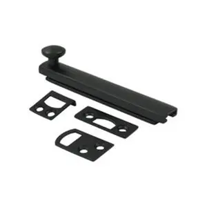 212 MAIN Deltana 4SBCS19 4 in. Heavy Duty Solid Brass Surface Mount Security Bolt, Door Hardware with Concealed Screw - Black, Weatherproof