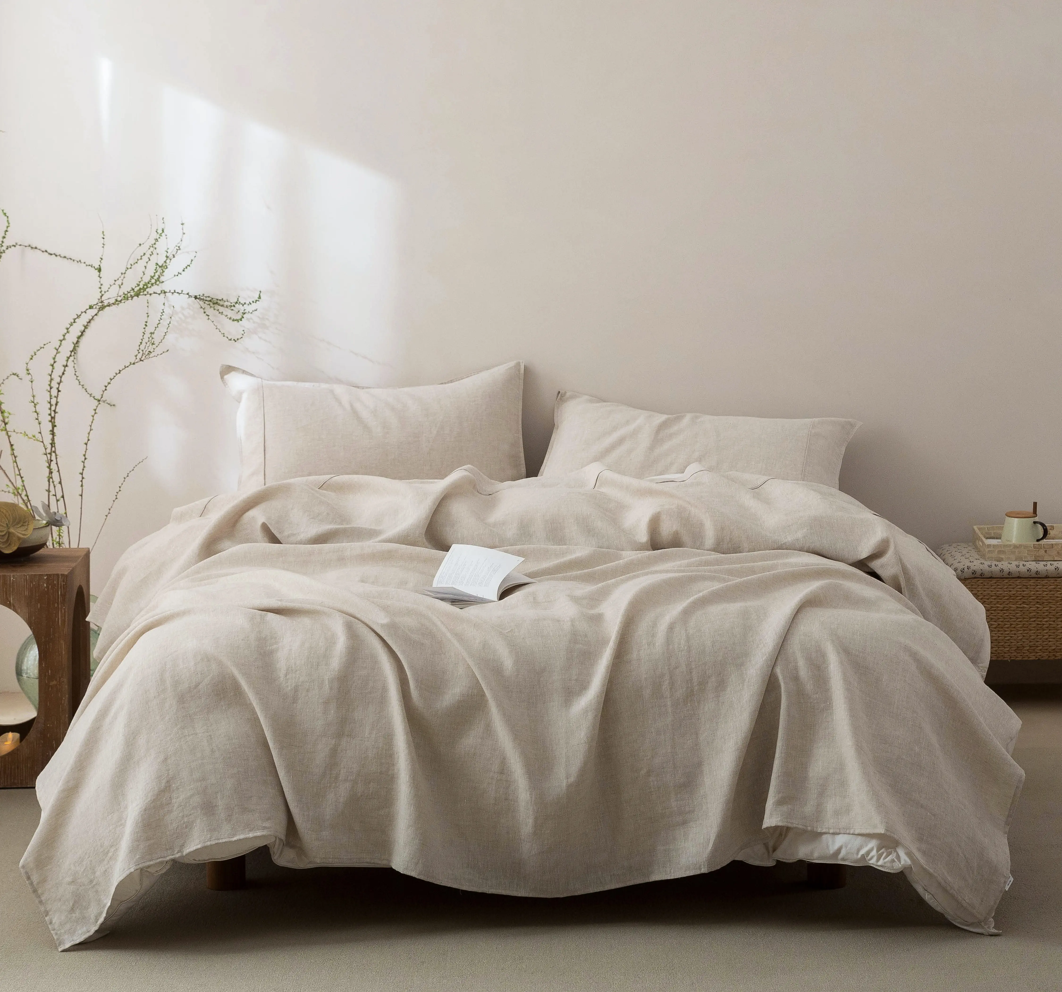 Talasily 100% French Pure Linen Sheets Set OEKO-TEX Certified,Cooling for Hot Sleepers,Soft Breathable Stone Washed Linen,Tear Resistant,16" Deep Pocket Set