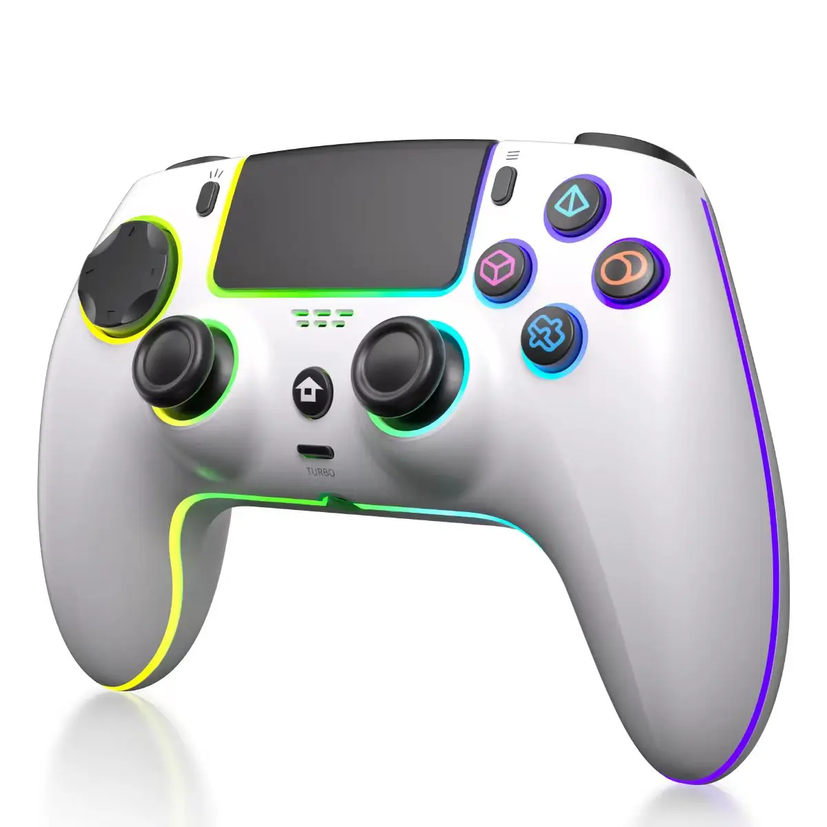 Wireless Turbo Controller for PS5 Pro/PS5/PC/Steam Deck – Hall Effect Anti-Stick Drift Joysticks & Triggers, Macro, Back Paddles, RGB Lighting, Headphone Jack