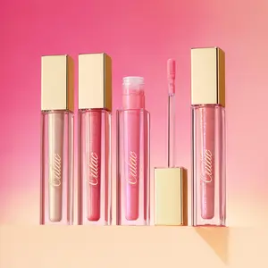 Oulac Clear Glitter Lip Plumper Gloss with Mirror Finish Moisturizing & Reduce Fine Lines Lip Oil Refuse Chapped Lips Non Sticky Lip Gloss for Girls Women