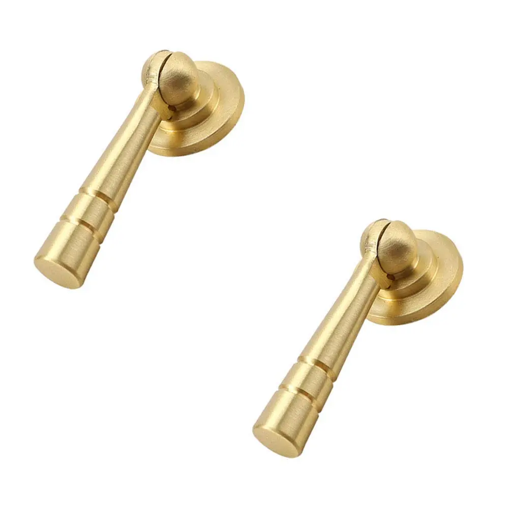 2 Brass Drop Knobs Pulls Pendant Antique Decorative Cabinet Pull for Hardware Kitchen Dresser Bathroom Drawer Handles