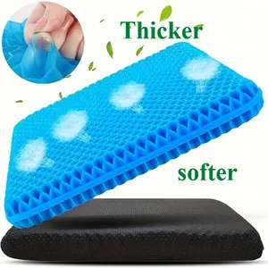 Extra Large Gel Honeycomb Seat Cushion, Thick Soft Breathable Anti-Slip Cooling Pad, Ideal for Wheelchair Office, Reduces Sweat and Pain