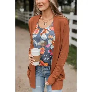 Essential Cardigan- Rust