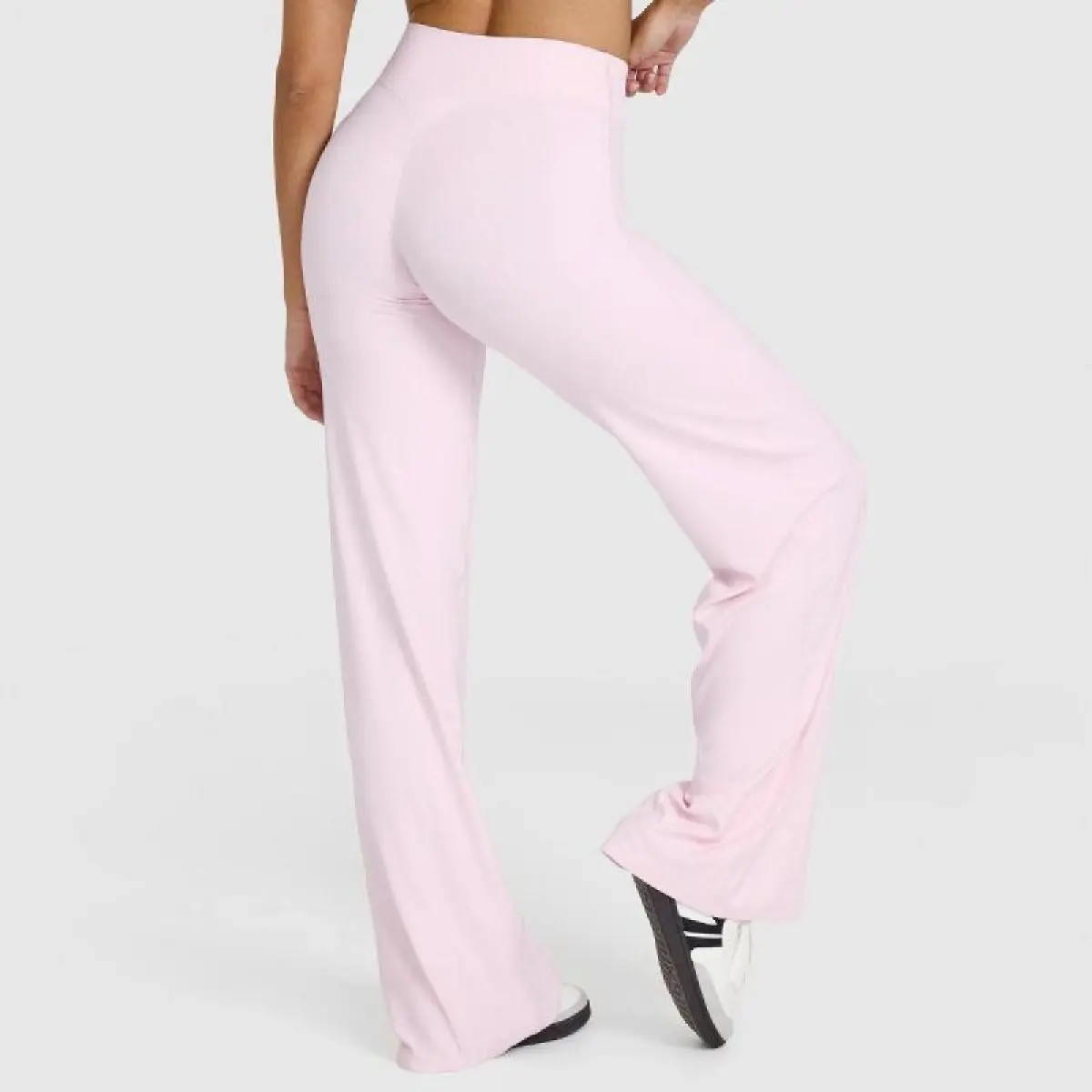 Women’s High-Waisted Wide-Leg Sporty Chic Sports Bottoms - Lightweight, Breathable, Stretch Loose Straight-Leg Pants for Workout, Lounge Athleisure (Regular, L Long Lengths) | Cold Wash, Hang to Dry