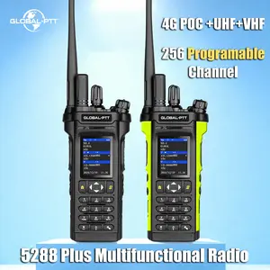 GLOBAL-PTT 5288 Plus Two-Way Radio, 256CH UHF VHF Dual Band, 4G LTE POC & GPS, 10W SOS, Unlimited Nationwide Range Walkie Talkie