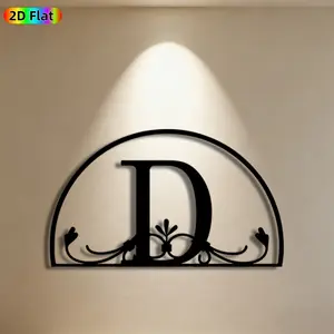 1pc Monogram D Metal Wall Art, Elegant Monogram D Statue Mural, Ideal Gift for New Year, Easter, Monogram Decor Enthusiasts, Rust-Resistant Metal Wall Decor Wall Sculptures, Perfect for Living Room Wall & Garden Fence, Stylish Home Decor Accent