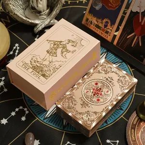 Authentic Waite Tarot New Sun Moon Rose Gold Classic Waite Tarot Cards Gold Foil PVC Waterproof Fold-resistant Tarotcards