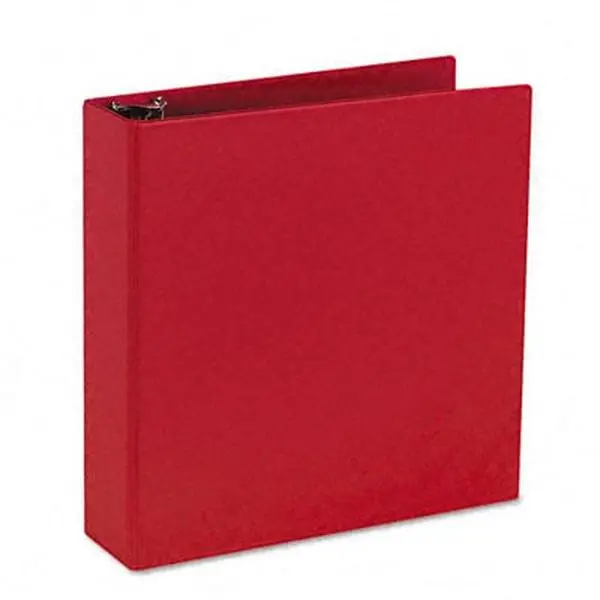 Avery 27203 Durable EZ-Turn 3-Ring Reference Binder - 11x8.5 in, 2" Capacity, Gap-Free Back-Mounted Rings, Vinyl Liner, Black Vinyl Interior Liner, Page Storage, Red Office Document Organizer