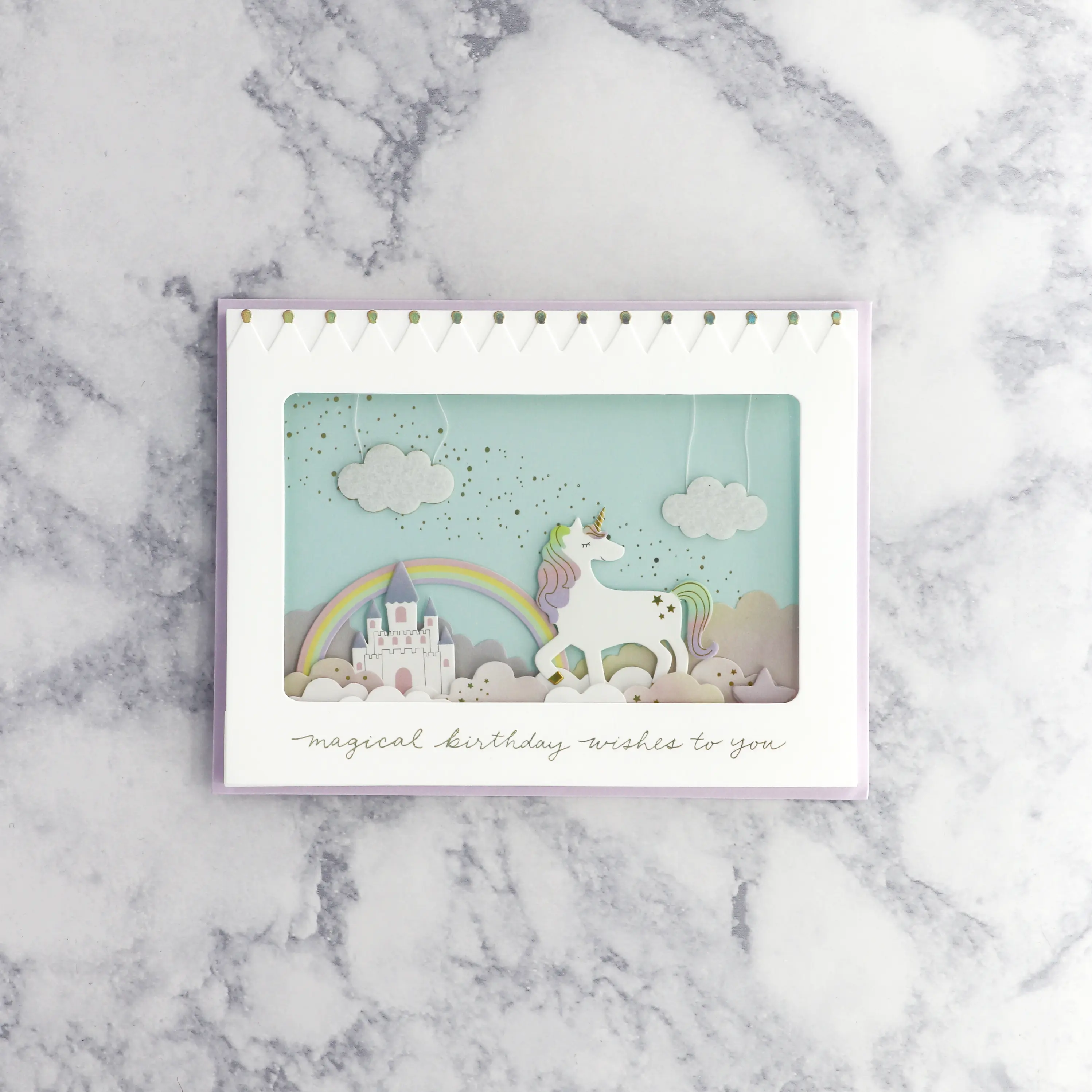 Handmade 3D Unicorn Scene Birthday Card