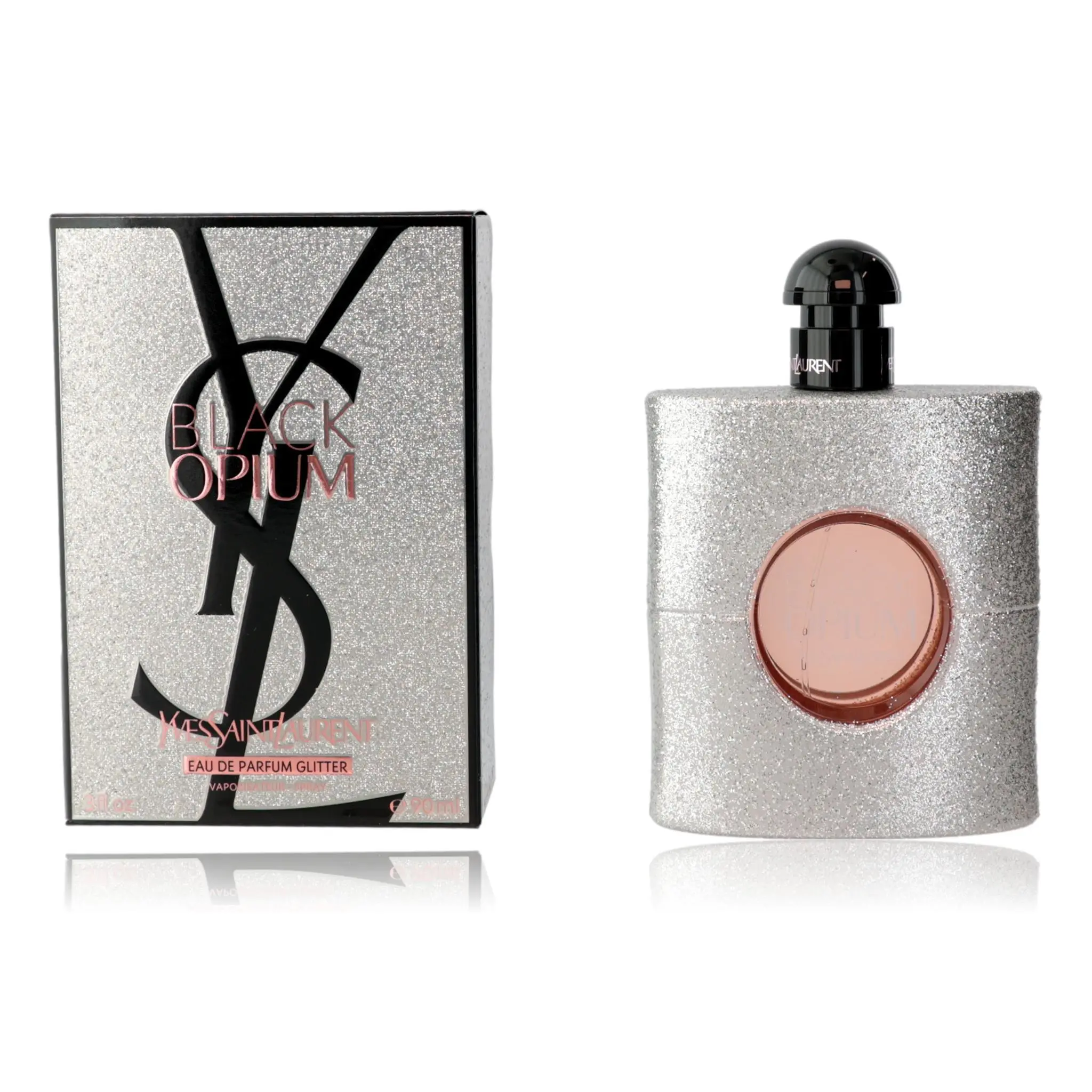 Black Opium Glitter by Yves Saint Laurent, 3 oz EDP Spray for Women, 3Oz, Female Wear, Vanilla Base, Vanilla Scents, Women's Fragrance, 3Oz Bottles
