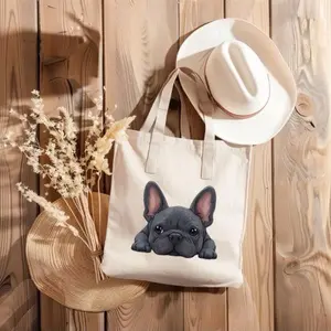 French Bulldog Tote Bag - Eco-Friendly Canvas with Adorable Dog Design for Everyday Use