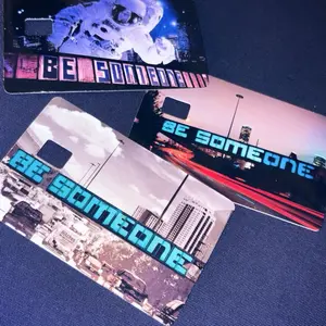 “Be Someone” NightLife, Space City, Gray Scale Debit Card Sticker Sleeves