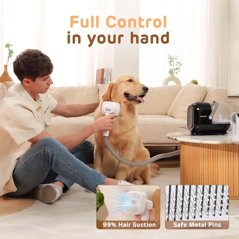 Homeika Dog Grooming Vacuum Kit - 3L Vacuum with 7 Tools, Low Noise Electric Clipper and Brush for Pet Shedding at Home 2