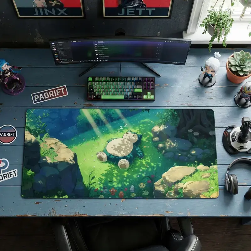 PKM Snorlax Forest TCG CCG Anime Desk Mat Mousepad Trading Card