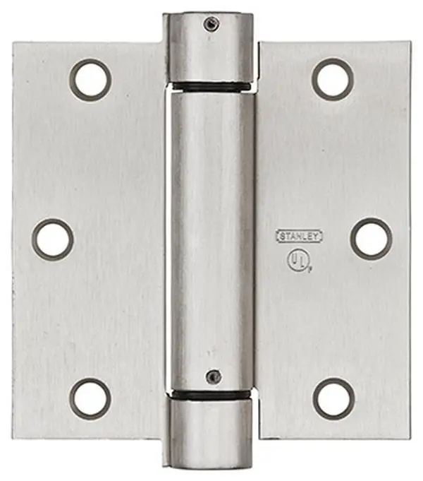 N350-777 3.5 in. Spring Adjustable Door Hinge with Adjustable Closing Speed, Square Corners, Standard Hinge Cutout, Satin Nickel Finish