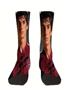 Andrew Garfield style socks, medium tube height, shock absorption, non-slip, thickened, suitable for outdoor activities, basketball, football, cycling, mountaineering, printed socks, couple socks, exquisite patterns, holiday gifts
