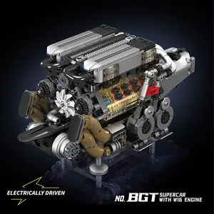 952 Pieces W16 Car Engine Building Blocks Set, Model Car Kit, Technological Electric Simulation Model Toy, Creative Desktop Decoration Gift for Kids