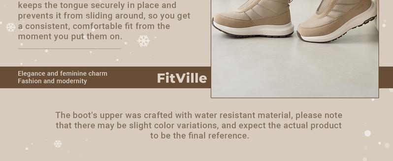 FitVille Women's Extra Wide Winter Boots Zipper Warm Insulated Snow Boots for Women Wide Width, Water Resistant, All-Day Comfort