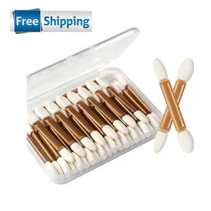 CHRISTMAS GIFT 30PCS Compact Eyeshadow Sponge Brushes – Double-Sided Disposable Makeup Applicators for Smooth Blending & Precision, Ideal for Travel or Single Use