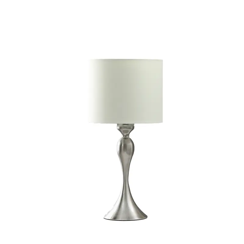 24.5" In Bailey Brushed Silver Modern Candlestick Metal Table Lamp