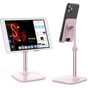 Cell Phone Stand, Phone Stand for Desk, Phone Holder Stand Compatible with iPhone and All Mobile Phones Tablet, Gifts for Adults Women Men Mom Wife, Pink Cellphone Smartphone Mount Black